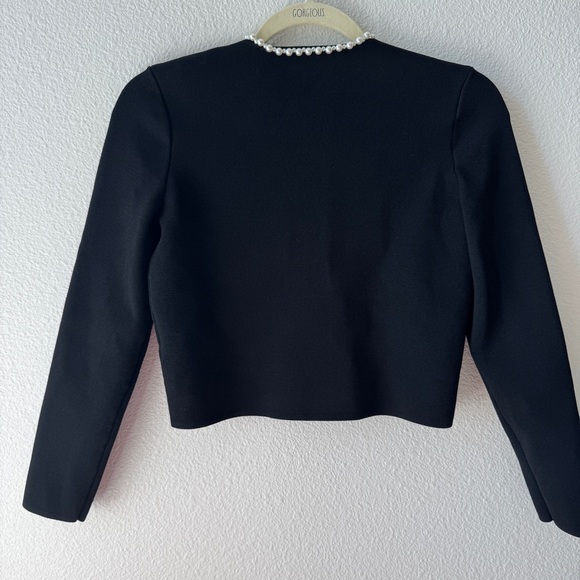 *SOLD* 
Sandro Black Faux Pearl Beaded Sorbonne Cardigan Size Small - Picture 8 of 12